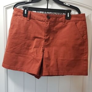 a.n.a Chino Mid Rise Rust- Chilli Oil Color 5' Shorts Size 14